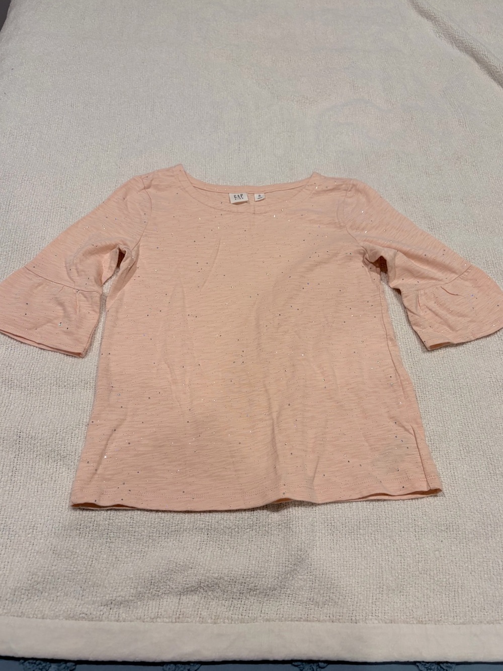 GAP Light Pink Short Sleeve Tee with Subtle Sparkle